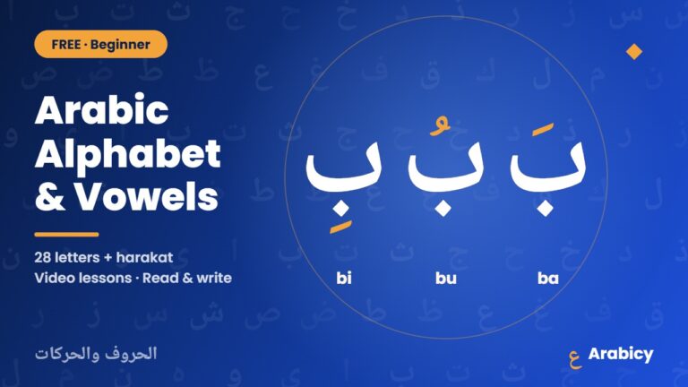 Arabic Alphabet & Essential Arabic Vowels